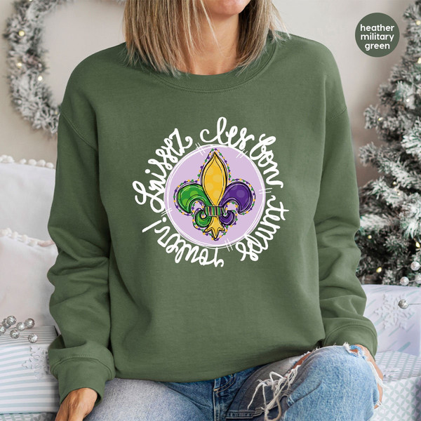 Mardi Gras Long Sleeve Shirts, New Orleans Hoodies and Sweater, Gift for Her, Louisiana Hoodie, Mardi Gras Gift, Carnival Sweatshirt - 6.jpg