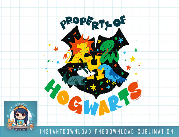 Harry Potter Deathly Hallows 2 Property Of Hogwarts Doodle png, sublimate, digital download.jpg