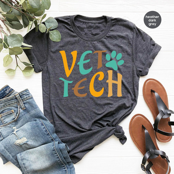 Retro Vet Tech Shirts for Women, Vet Tech Week Gifts for Veterinarian, Veterinary Nurse Shirts, Crewneck Veterinarian T Shirts, Vet Gifts - 2.jpg