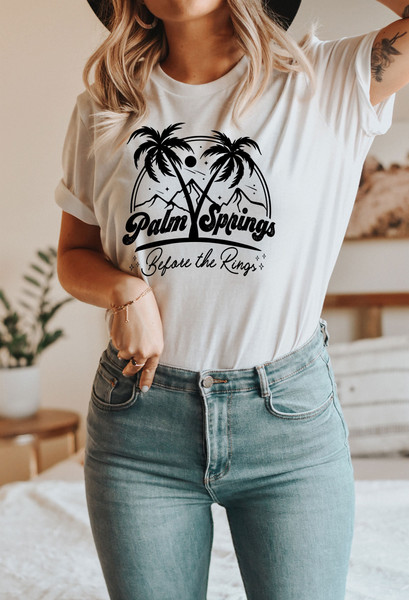 Bachelorette Party Shirts, Palms Springs before the rings, Palm Springs Bachelorette Party Shirts, Palm Springs tee, Cheers To Palm Springs - 1.jpg