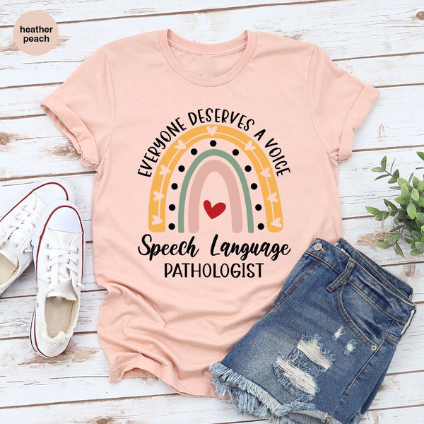 Speech Language Pathologist Gift, Speech Therapist T-Shirts, Speech Therapy Vneck TShirt, Speech Language Pathology, Rainbow Graphic Tees - 4.jpg