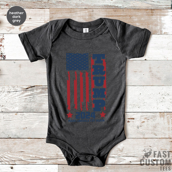 Trump Flag Baby Clothes, Trump 2024 Baby Kids Tee, Political, Republican Bodysuit, Trump 2024 Toddler Shirt - 3.jpg