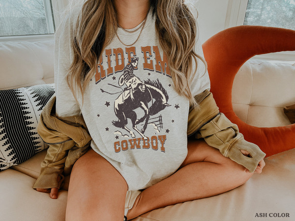 Ride Em Cowboy Shirt, Cowgirl Tshirt, Western Graphic Tee, Western Clothes, Howdy Shirt, Yeehaw Tshirt, Country Girl, Cowboy Tee, Rodeo Tee - 1.jpg