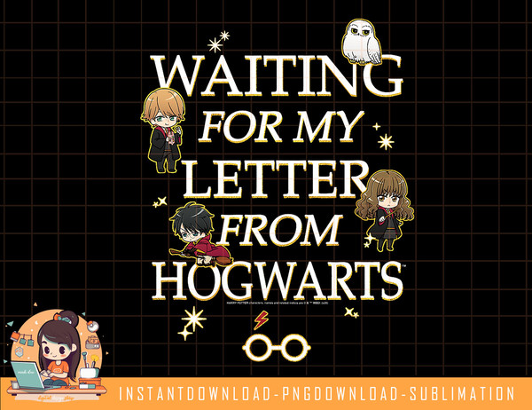 Harry Potter Group Shot Chibi Waiting My On Hogwarts Letter png, sublimate, digital download.jpg