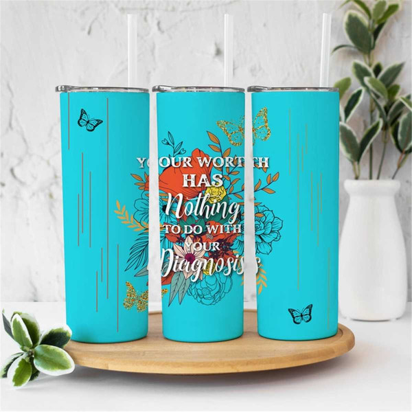 Mental Health Tumbler Wrap, Mental Health Matters Cup 20 oz Skinny Tumbler