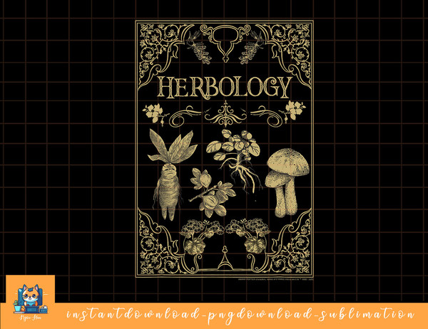 Harry Potter Herbology Gold Filigree Framed Poster png, sublimate, digital download.jpg