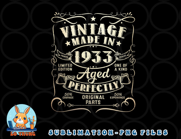 Vintage 90th Birthday Decorations Men Funny 1933 90 Birthday png, digital download copy.jpg