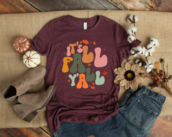 Love Fall Y'All Shirt, Leopard Print Fall Shirt, Thanksgiving,Hello Pumpkin, Fall Vibes, Peace Love Thanksgiving, Family Thanksgiving Shirt - 2.jpg