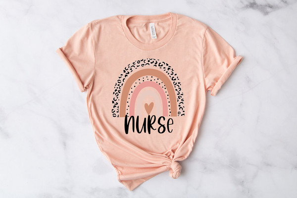 Rainbow Nurse Shirt, Leopard Print Nurse Life,Registered Nurse Shirt, RN Shirts, Nurse Week Shirt, CNA Shirt, Nursing, Nursing School Tee - 3.jpg