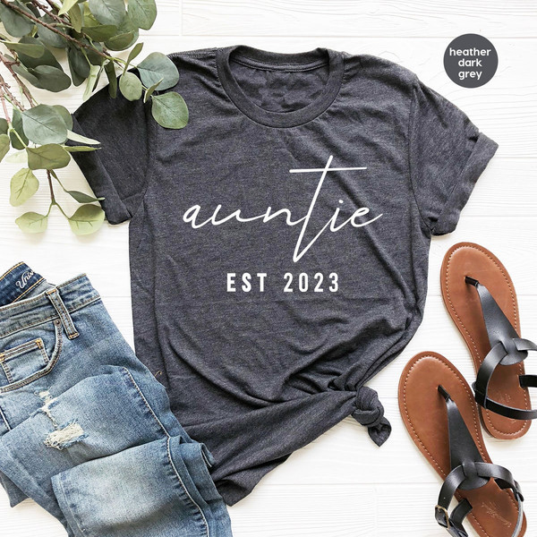 Auntie Est 2023 Shirt, Auntie Shirt, Mother's Day Aunt Shirt, Gift for Auntie, Aunt Shirt, Minimalist Aunt Shirt, Gift for Aunt - 2.jpg