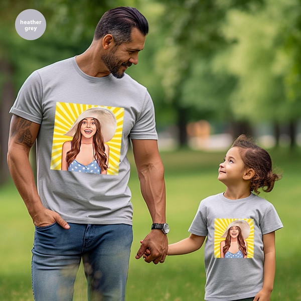 Customized Your Photo T-Shirt, Personalized Gifts, Portrait from Photo T-Shirt, Gift for Her, Custom Birthday Gifts, Cartoon Portrait Outfit - 3.jpg