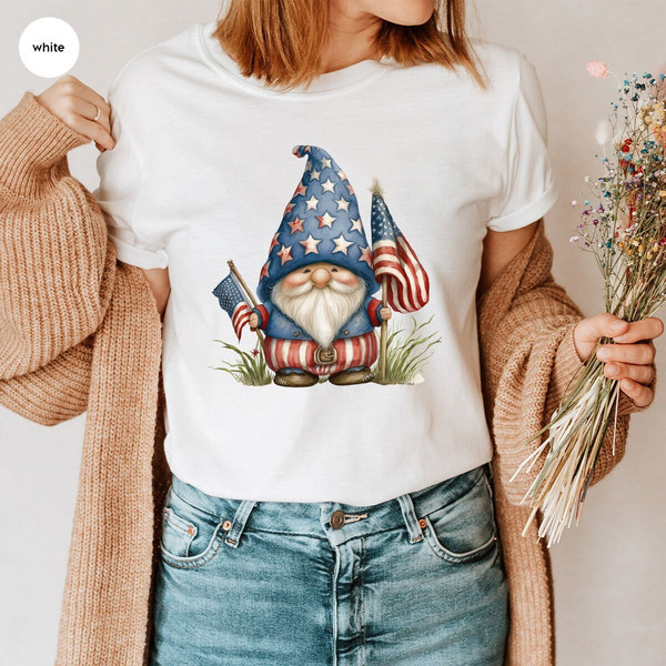 Cute 4th of July Shirt, American Gnome Graphic Tees, Independence Day Outfit, American Flag Shirt, USA Toddler T Shirts, Patriotic Shirt - 2.jpg