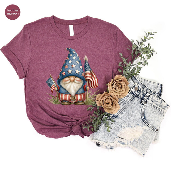 Cute 4th of July Shirt, American Gnome Graphic Tees, Independence Day Outfit, American Flag Shirt, USA Toddler T Shirts, Patriotic Shirt - 6.jpg