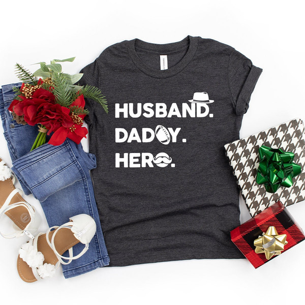 Dad Shirts, Husband Daddy Hero, Fathers Day Gifts, Funny Dad T-Shirt, Hero Shirt, Husband Shirt, Baby Announcement Shirts For Men, New Dad - 3.jpg