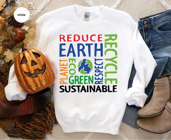 Earth Day Hoodies and Sweaters, Environmental Crewneck Sweatshirt, Planet Long Sleeve TShirt, Climate Change Hooded, Awareness Clothing - 6.jpg