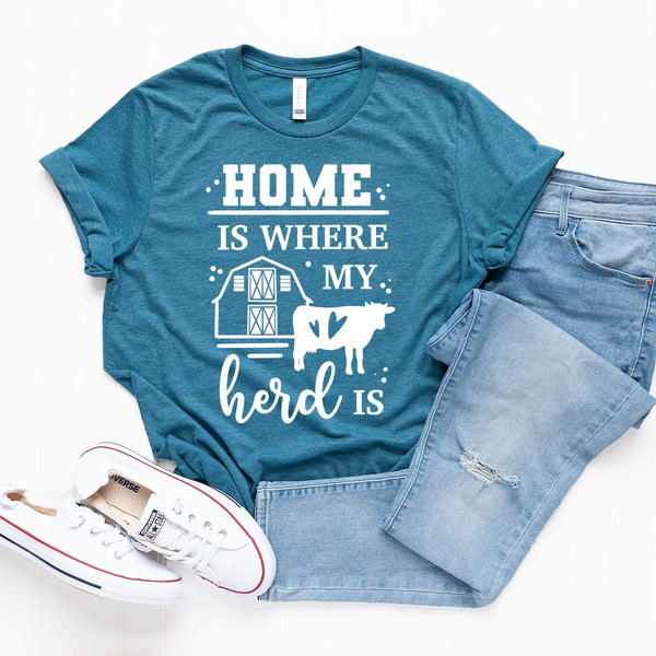 Farmer Shirt, Country Shirt, Home Is Where My Herd Is Shirt, Funny Farming Shirt, Cow Shirt, Shirt For Farmers, Barns Life, Southern Shirt - 4.jpg