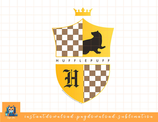 Harry Potter Hufflepuff Checkered Shield Crest png, sublimate, digital download.jpg