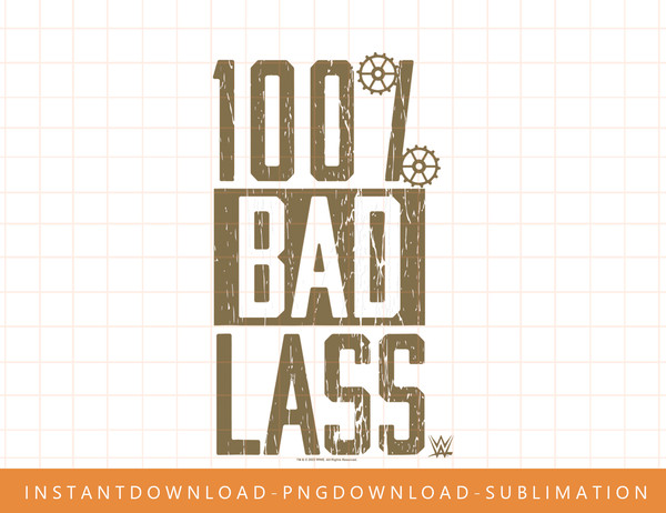 WWE Becky Lynch 100 Bad Lass Distressed Text Logo T-Shirt copy.jpg