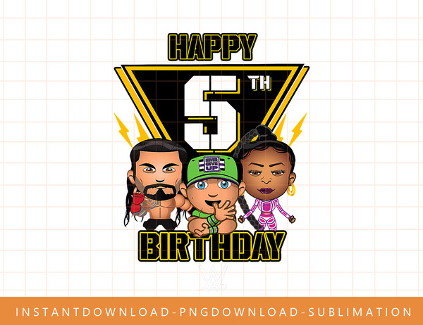 WWE Happy 5th Birthday Wrestler Emojis T-Shirt copy.jpg