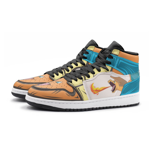 Charizard Starter Pokemon JD1 Shoes, Charizard Starter Pokemon Jordan 1 Shoes, Pokemon Sneaker, Charizard Starter Shoes