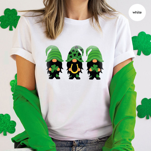 St Patricks Day Gnomes T-Shirt, Cute St Patricks Day Gifts, Vintage Crewneck Sweatshirt, Gifts for Her, Graphic Tees, Shirts for Women - 2.jpg