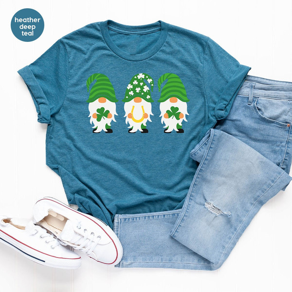 St Patricks Day Gnomes T-Shirt, Cute St Patricks Day Gifts, Vintage Crewneck Sweatshirt, Gifts for Her, Graphic Tees, Shirts for Women - 4.jpg