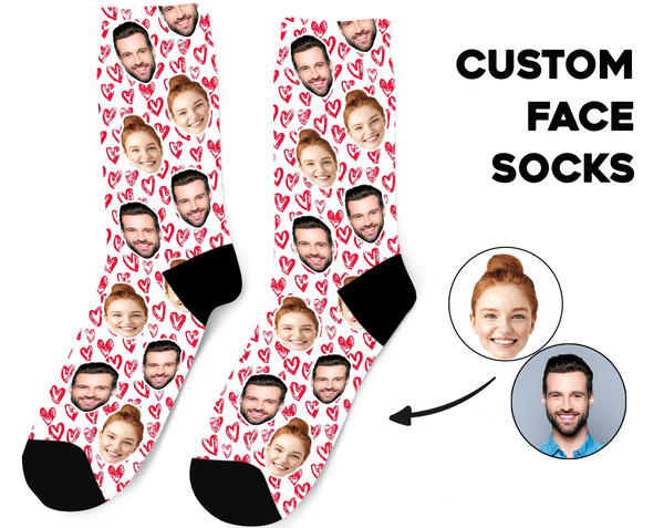 Custom Face Socks, Photo Personalized Socks, Faces On Socks, Love Heart Socks, Gift for Her, Girlfriend Gift, Boyfriend Gift, Picture Socks - 1.jpg