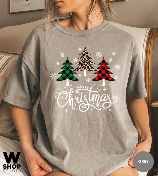 Ladies Merry Christmas Shirt, Women Christmas Shirt, Cute Christmas Shirt, Women Holiday Shirt, Leopard Print Christmas Tree Shirt, - 5.jpg