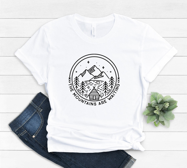 Mountains Tee T-Shirt - Camp Shirt - Hiking Shirt - Mountain Shirt Mountains Shirt - Camping Shirt - Nature Shirt - Mountains Calling - 2.jpg