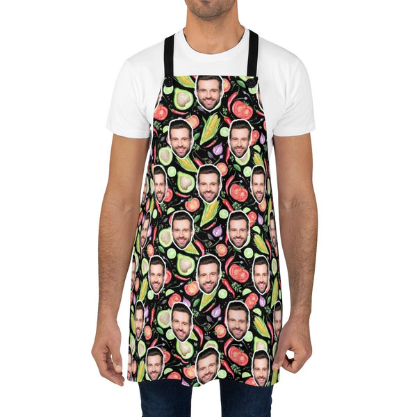 Personalized Faces Apron, Custom Photo Apron, Vegetables Apron, Funny Crazy Face Kitchen Apron Personalized Kitchen Custom Picture Chef Gift - 4.jpg