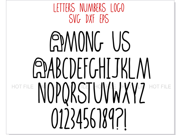 Amongst Us Font ttf svg eps png cricut silhouette -  Portugal