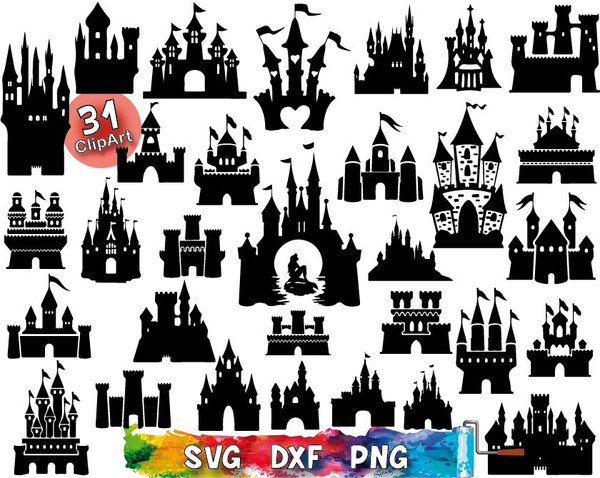 disney castle silhouettes