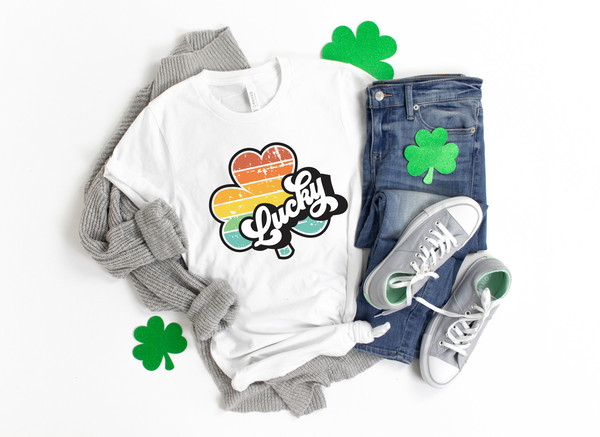 Shamrock Shirt,St Patricks Day Shirt,Lucky Shirt,Rainbow Shirt,Retro Lucky Me Shirt,Irish Shirt,Watercolor Shirt,St Patricks Tee - 3.jpg