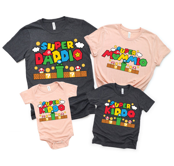 Super Daddio Game Shirt,New Dad Shirt,Super Mommio Shirt,Father's Day Shirt,Super Kiddio Shirt,Gift for Dad,Family Matching Shirt - 1.jpg