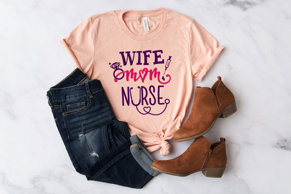 Wife Mom Nurse, Nurse Shirt, Nursing School T Shirt, Nursing School Tee, Nurse Shirt, Funny Nursing Shirt, Mama shirt,Registered Nurse - 1.jpg