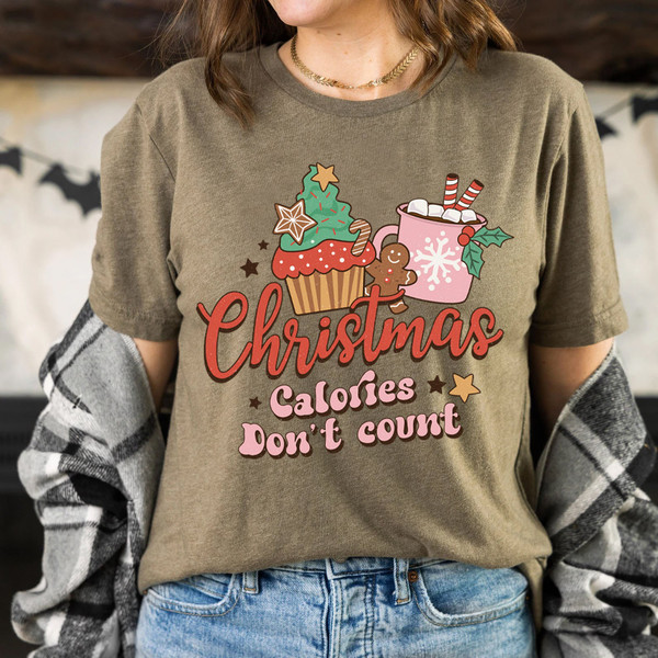 Christmas Calories Don't Count Shirt, Retro Christmas, Womens Christmas Top, Festive Tee Shirt, Festive Top, Womens Christmas T-Shirt - 5.jpg