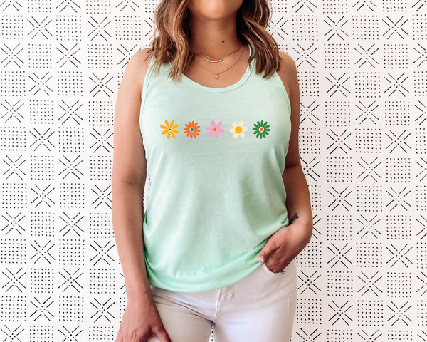 Daisy Womens Tank Top, Retro Wildflower Tank, Spring Tank, Daisy Lover Shirt, Daisy Gift, Daisy Flower Tank, Vacation Gift Tank Top - 5.jpg