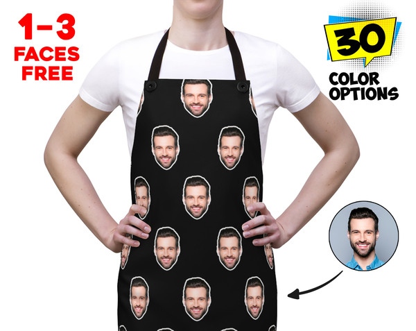 Personalized Faces Apron, Custom Photo Apron for Women and Men, Funny Crazy Face Kitchen Apron Personalized Kitchen Custom Picture Chef Gift - 1.jpg