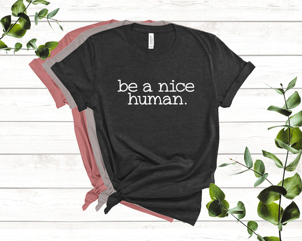 Be a Nice Human T shirt, Graphic Tee, Funny Women's Shirt, Brunch Shirts, Weekend Shirt, Boating Shirt, Workout Shirt, Comfy Tee - 1.jpg