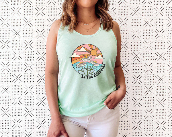 Be The Sunshine Tank Top, Summer Tank For Women, Retro Sun Tank Tee, Vintage Graphic Tank, Kindness Tshirt, Motivational Tank Top - 1.jpg