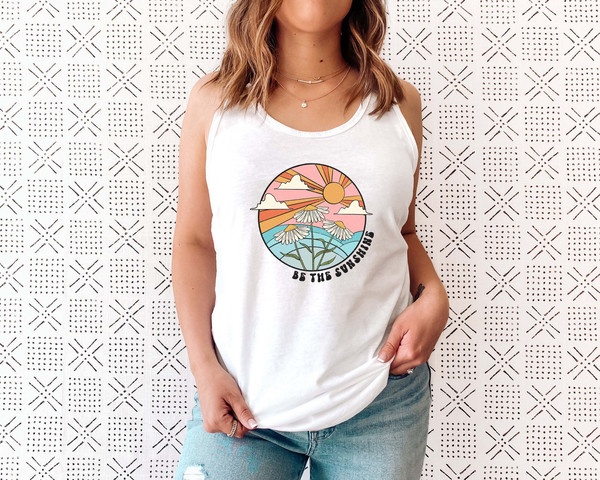 Be The Sunshine Tank Top, Summer Tank For Women, Retro Sun Tank Tee, Vintage Graphic Tank, Kindness Tshirt, Motivational Tank Top - 6.jpg