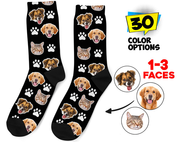 Custom Dog Socks, Personalized Pet Photo Socks Customized Cute Dog Cat Face, Dog Lover Picture Gift Funny Dog Socks Dog Mom Gift Pet Socks - 1.jpg