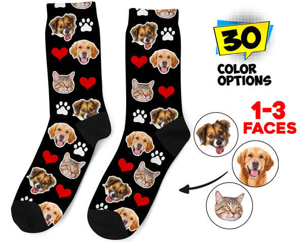 Custom Dog Socks, Personalized Pet Photo Socks Customized Cute Dog Cat Face, Dog Lover Picture Gift Funny Dog Socks Dog Mom Gift Pet Socks - 1.jpg