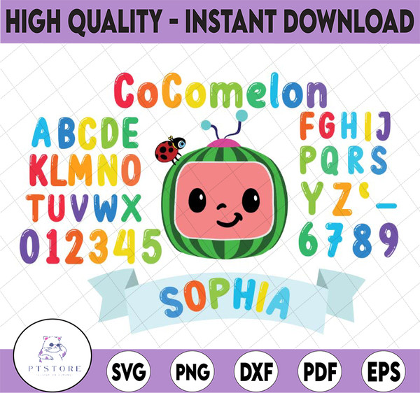 Cocomelon Logo And Full Alphabets Birthday svg/png, Cocomelo - Inspire ...