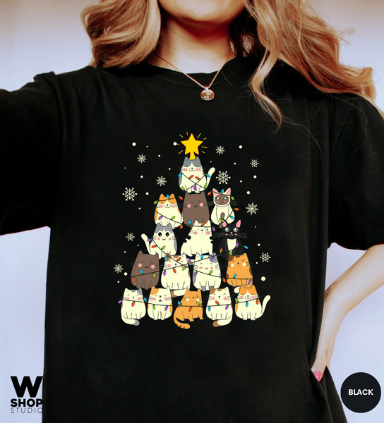 Funny Christmas Cat Shirt, Cat Lover Gift, cute Christmas Tee, Cat lover gift, Holiday graphic, Merry Christmas Tree Shirt, Cat owner tee - 2.jpg