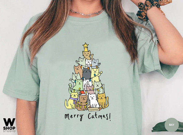 Funny Christmas Cat Shirt, Cat Lover Gift, cute Christmas Tee, Cat lover gift, Holiday graphic, Merry Christmas Tree Shirt, Cat owner tee - 4.jpg