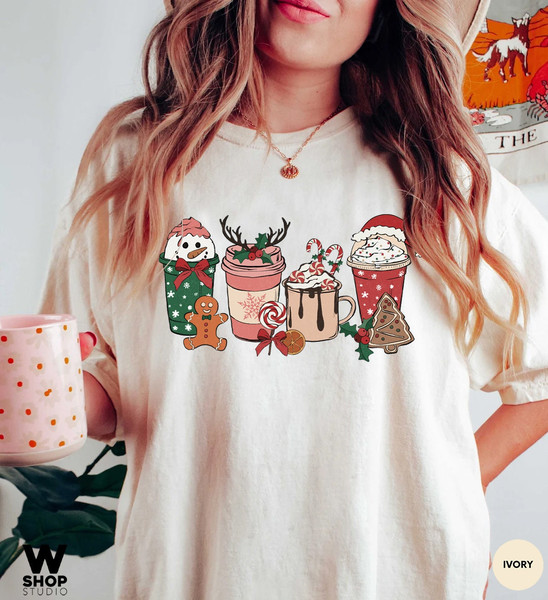 Retro Christmas Comfort Colors Shirt, Snowman Coffee Latte Shirt, Vintage Santa Christmas Shirt, Retro Holiday Shirt, Ugly Sweater Shirt - 3.jpg