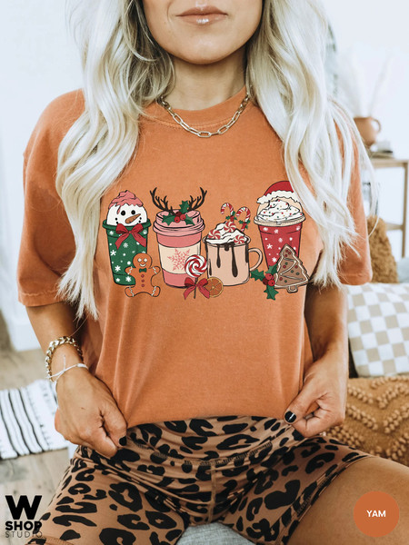 Retro Christmas Comfort Colors Shirt, Snowman Coffee Latte Shirt, Vintage Santa Christmas Shirt, Retro Holiday Shirt, Ugly Sweater Shirt - 6.jpg