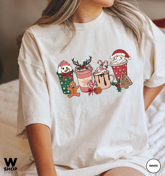 Retro Christmas Comfort Colors Shirt, Snowman Coffee Latte Shirt, Vintage Santa Christmas Shirt, Retro Holiday Shirt, Ugly Sweater Shirt - 7.jpg