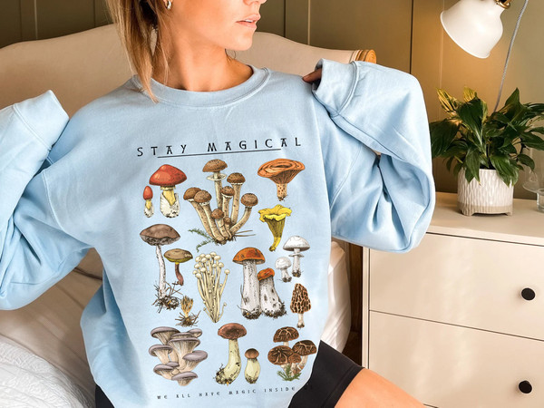 Vintage Illustration, Mushroom Decor Art Shirt, Botanical Sweatshirt, Plant Sweatshirt, Mushroom Hippie Shirt, Nature Lover - 6.jpg